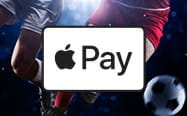Il logo Apple Pay e un calciatore sullo sfondo