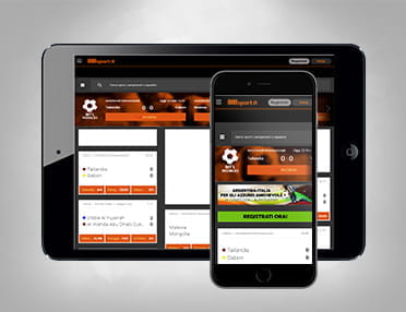 Un iPad e un iPhone che supportano l'app di 888sport