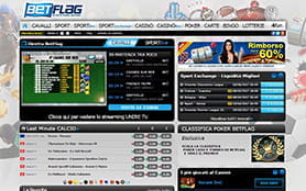 La home page scommesse di BetFlag