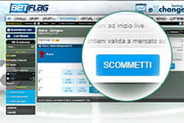 Il pulsante di conferma della scommessa effettuata sulla piattaforma di un sito betting exchange