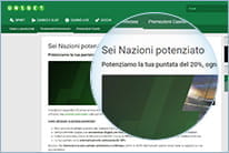 I termini e le condizioni per poter usufruire delle puntate potenziate sul Sei Nazioni di rugby in evidenza.