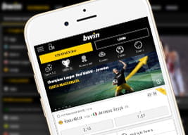 Una visione d'insieme dell'app mobile di bwin, così come si presenta su uno smartphone