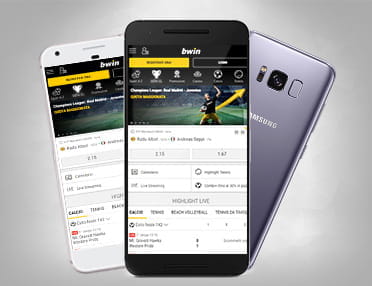 Alcuni device portatili Android che supportano l'app di bwin