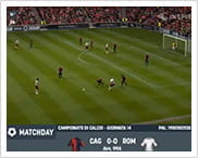 Una partita di calcio virtuale trasmessa in diretta streaming sulla piattaforma di un sito scommesse.