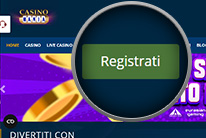 Il link da cliccare per registrarsi su CasinoMania
