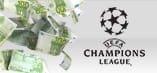 Alcune banconote di diversi tagli e il logo della Champions League
