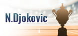 Il nome del tennista Djokovic e il trofeo assegnato al vincitore dell’Austrlian Open