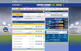 La pagina principale dedicata alle scommesse live di Eurobet