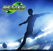 Un calciatore e il logo di Better