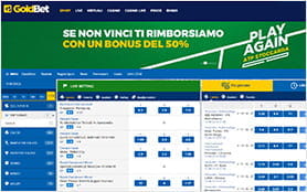 La home page scommesse di GoldBet