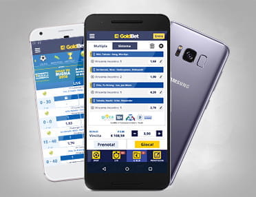 Alcuni device Android che supportano l'app di GoldBet