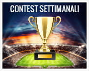 Una coppa, sullo sfondo uno stadio e la scritta Contest Settimanali