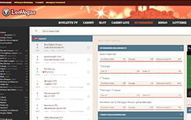 La sezione dedicata al livescore sul sito di LeoVegas