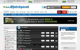 La pagina principale dedicata alle scommesse live di Sisal Matchpoint