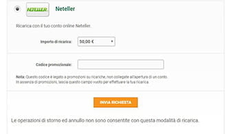 L'inserimento dati personali su Neteller