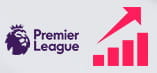 Un grafico con la curva verso l'alto e il logo della Premier League