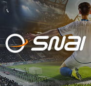 Un calciatore esulta dopo un gol e il logo di SNAI