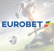 Due giocatori vanno a contrasto durante una partita e il logo di Eurobet