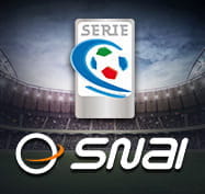 Uno stadio da calcio e il simbolo della Serie C e di SNAI
