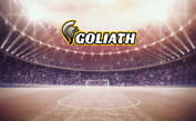 Il logo del sistema Goliath e sullo sfondo un campo da calcio