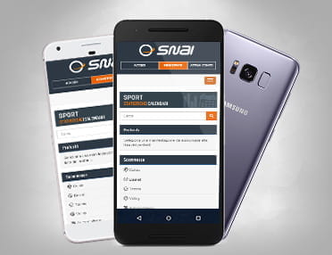 alcuni dispositivi portatili Android che supportano l'app di SNAI