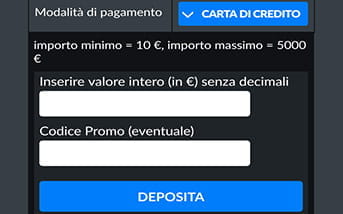 La scelta di una delle modalità di deposito sulla app di Stanleybet