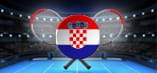 La bandiera della Croazia, uno stadio di tennis sullo sfondo