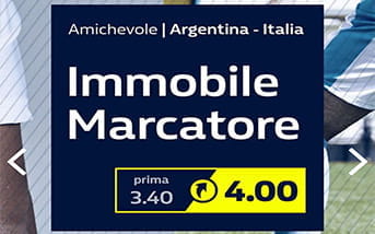 La pagina di benvenuto della app di William Hill, con la promozione del giorno in evidenza