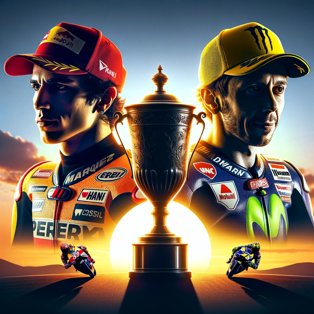 Riproduzione di Valentino Rossi e Marc Marquez, i piloti che hanno dominato il Campionato piloti MotoGP