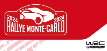 immagine bianca e rossa che rappresenta un logo del rally di monte carlo 2024