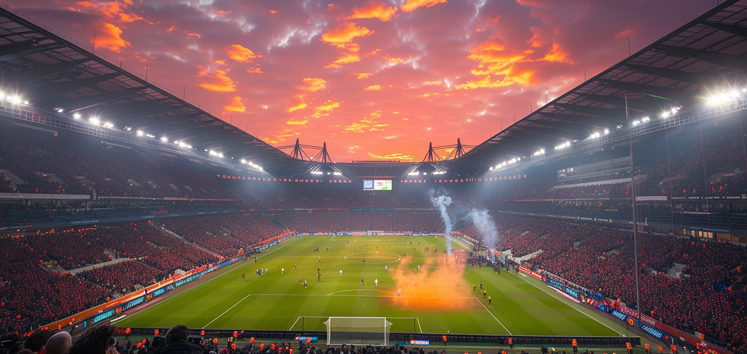 stadio san siro al tramonto gremito di persone