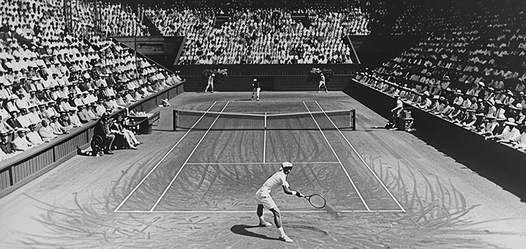 partita di tennis in bianco e nero